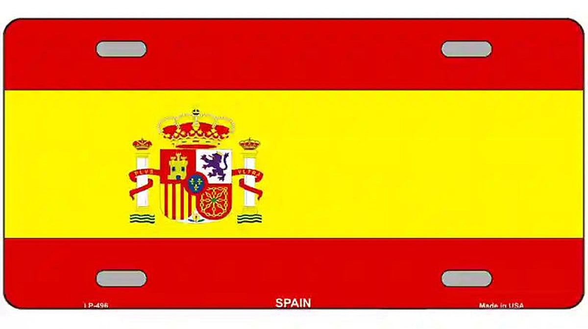 Spain Flag Metal Novelty License Plate