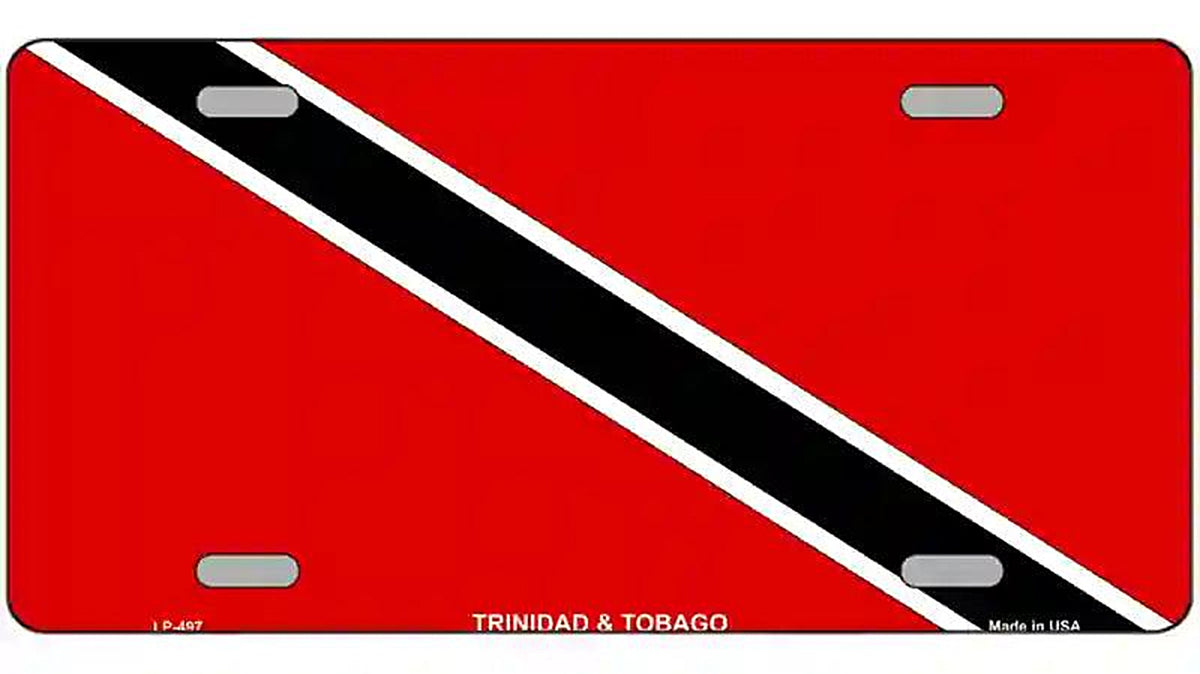 Trinidad Tobago Flag Metal Novelty License Plate
