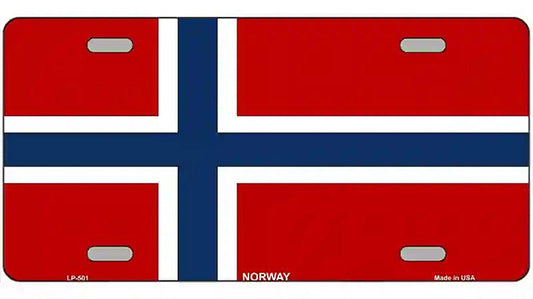 Norway Flag Metal Novelty License Plate
