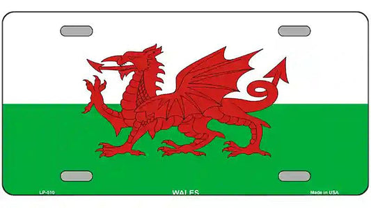 Wales Flag Metal Novelty License Plate