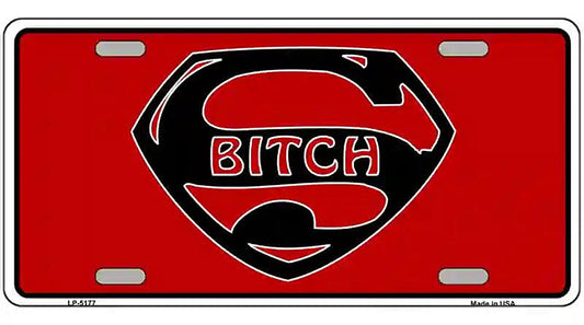 Super Bitch Metal Novelty License Plate