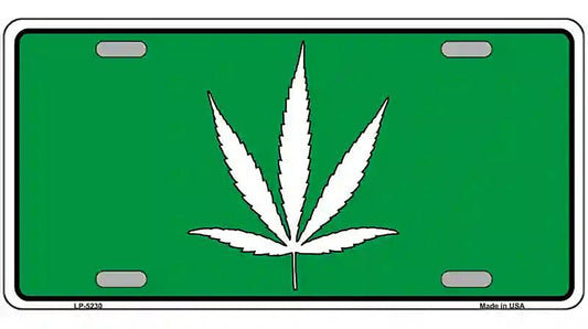 Marijuana Leaf Novelty Metal License Plate