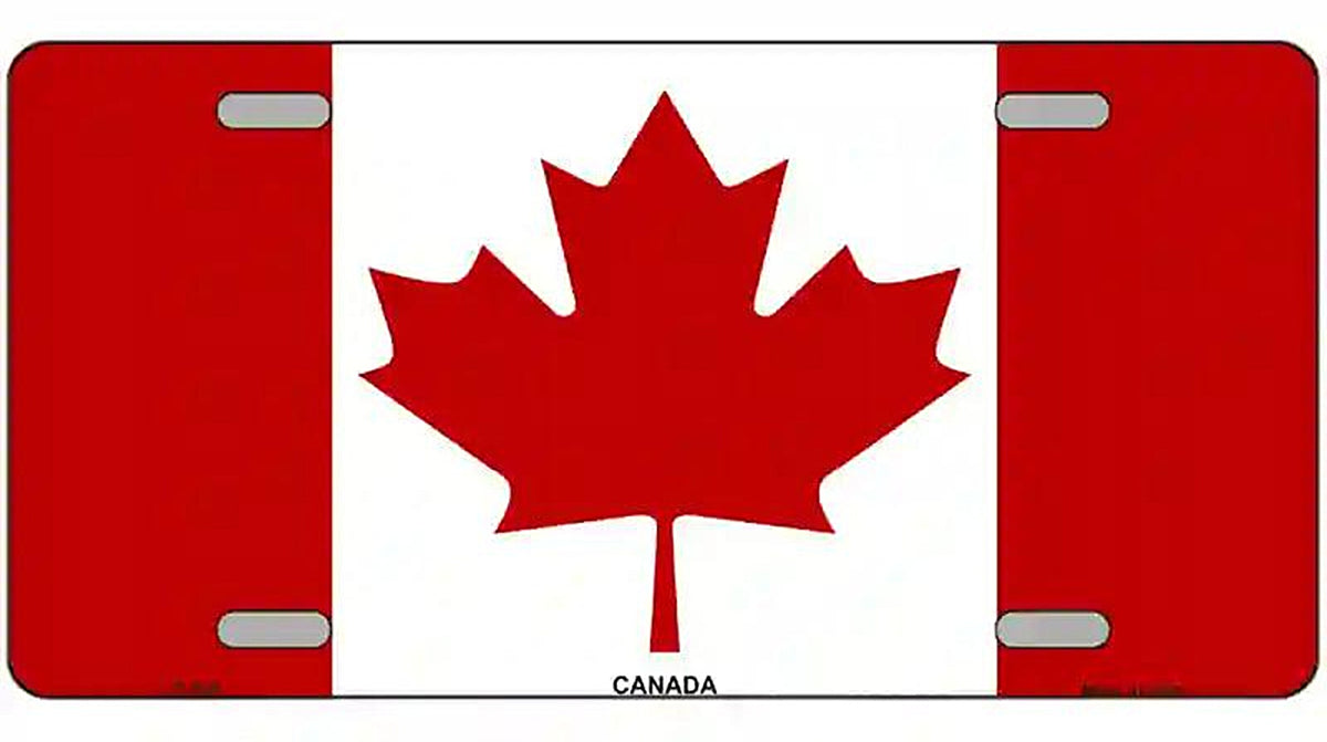 Canadian Flag Metal Novelty License Plate
