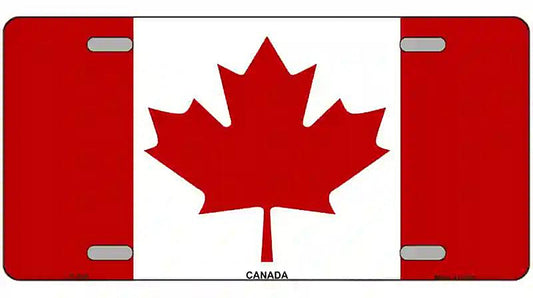 Canadian Flag Metal Novelty License Plate