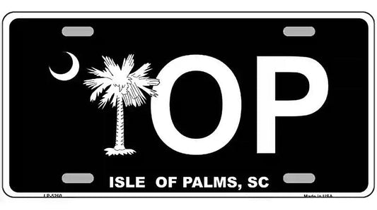 IOP Isle of Palms Black Metal Novelty License Plate