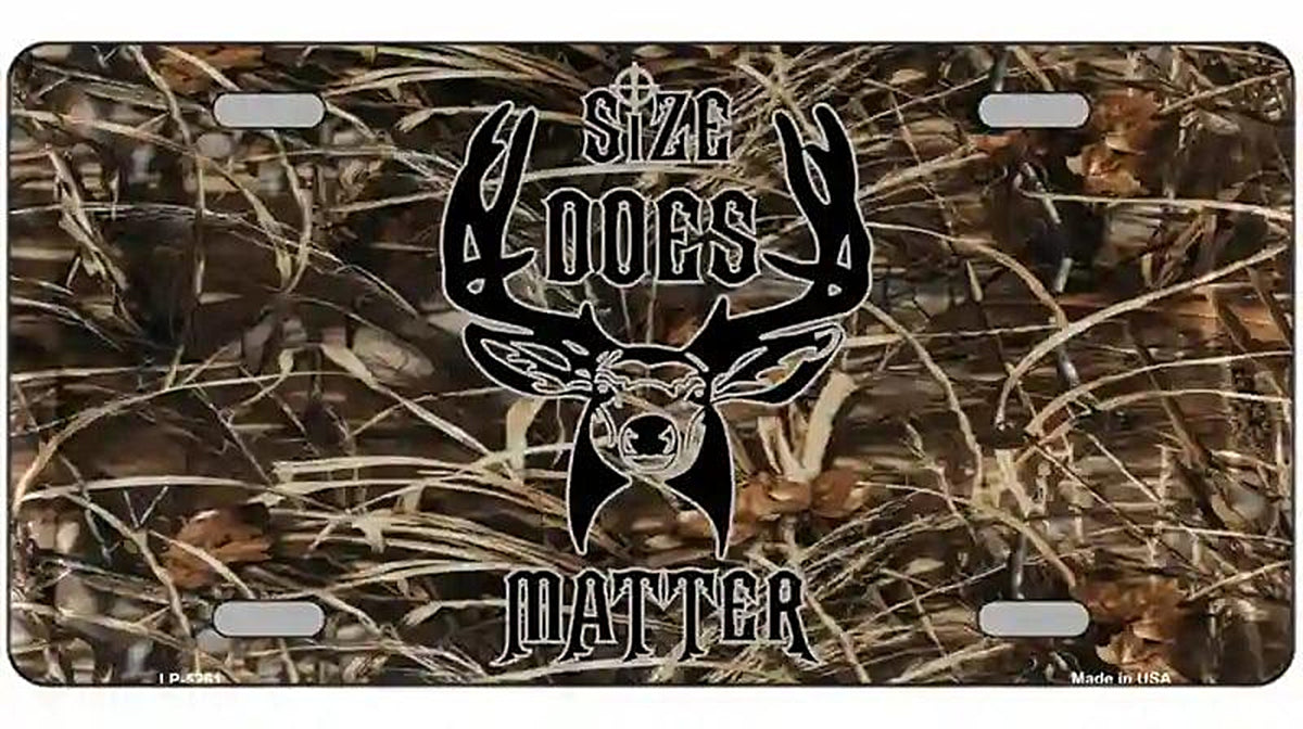Size Does Matter Metal Novelty License Plate
