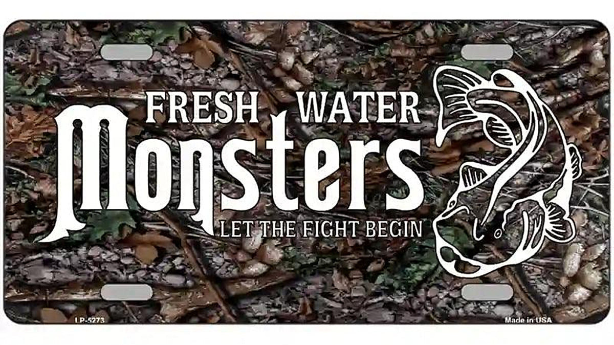Fresh Water Monsters Metal Novelty License Plate