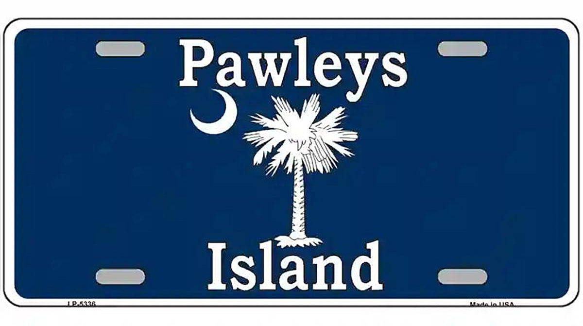 Pawleys Island Blue Metal Novelty License Plate