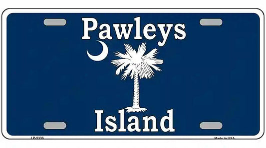 Pawleys Island Blue Metal Novelty License Plate