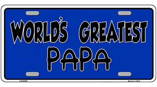 Worlds Greatest PaPa Metal Novelty License Plate