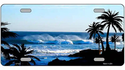 Ocean Wave Metal Novelty License Plate