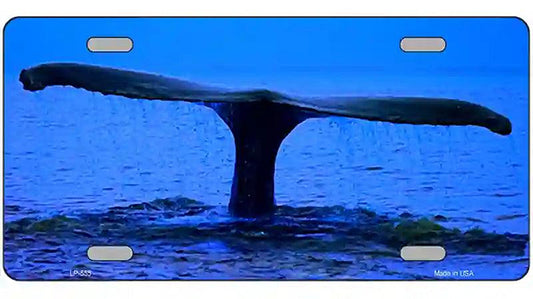 Whale Tail Metal Novelty License Plate