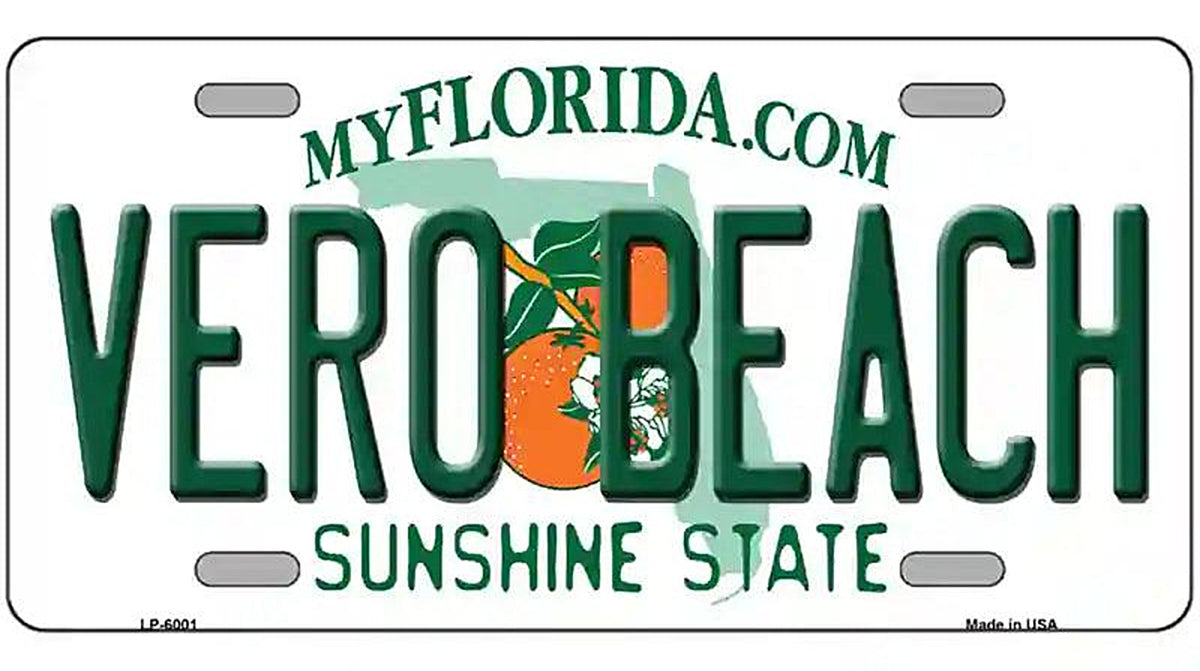 Vero Beach Florida Novelty Metal License Plate