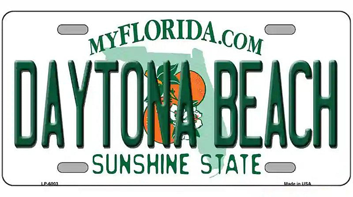 Daytona Beach Florida Novelty Metal License Plate