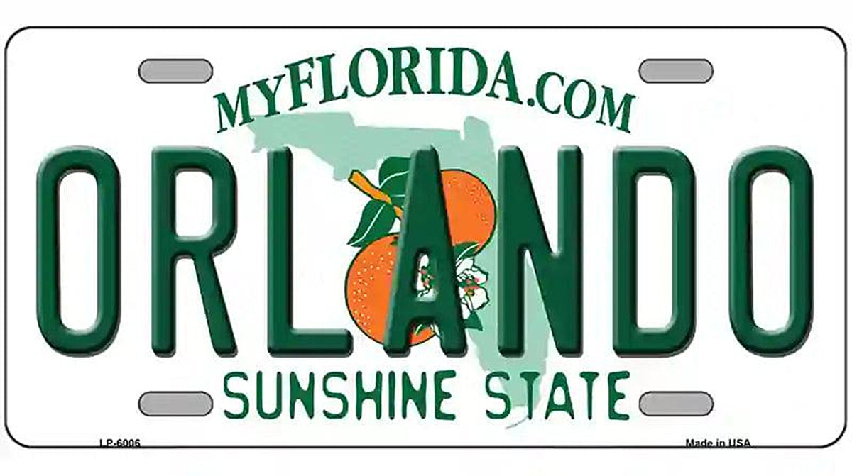 Orlando Florida Novelty Metal License Plate