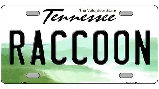 Raccoon Tennessee Novelty Metal License Plate