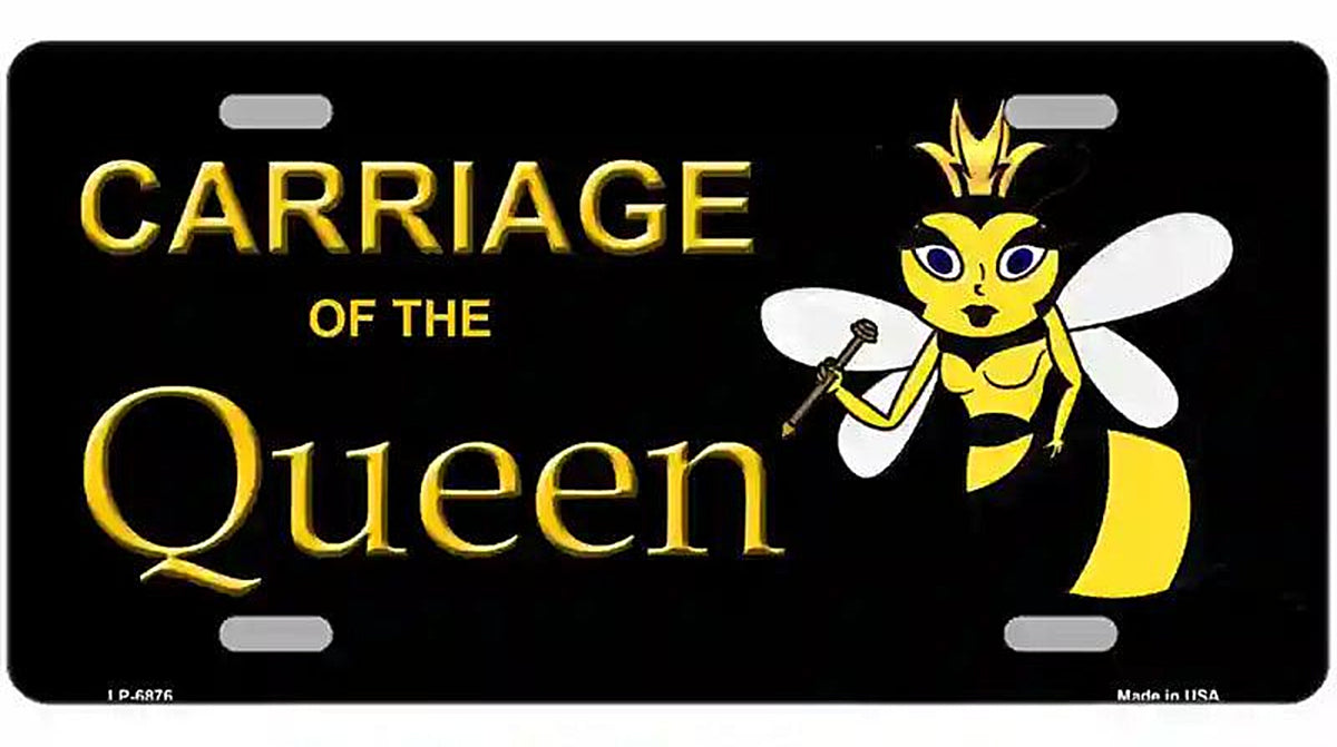 Carriage Of Queen Bee Metal Novelty License Plate
