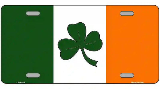 Shamrock Irish Flag Metal Novelty License Plate