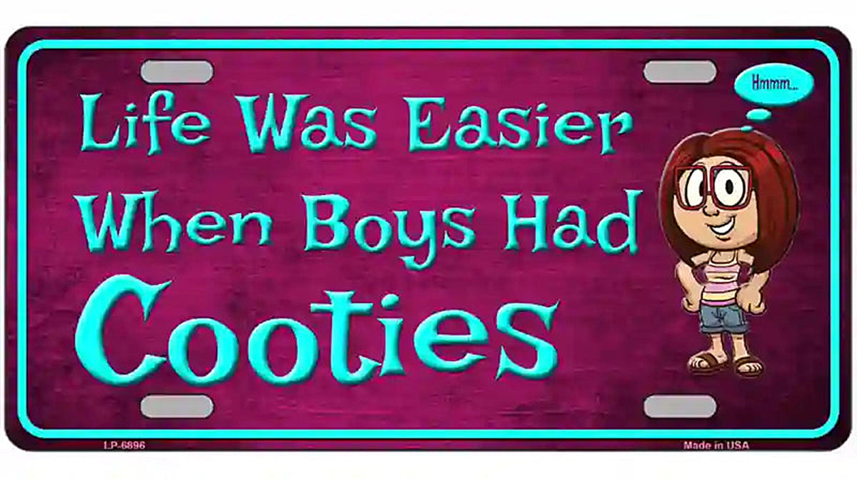 When Boys Had Cooties Novelty Metal License Plate