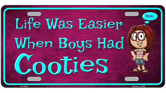 When Boys Had Cooties Novelty Metal License Plate