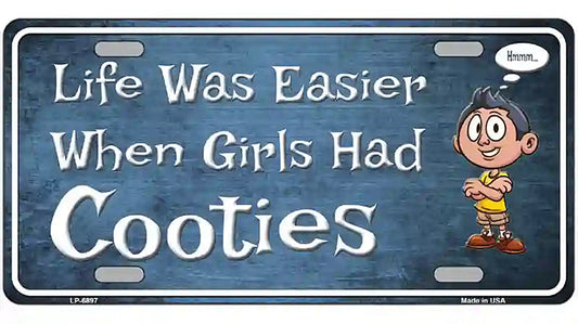 When Girls Had Cooties Novelty Metal License Plate