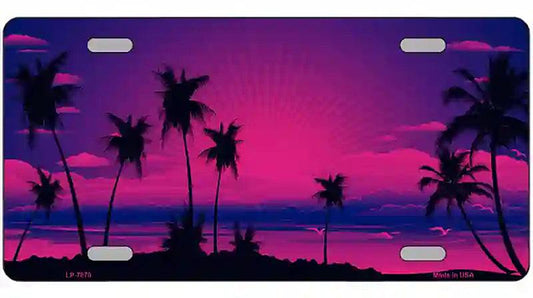 Sunset Pink Metal Novelty License Plate