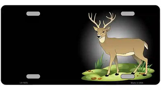 Deer Offset Metal Novelty License Plate