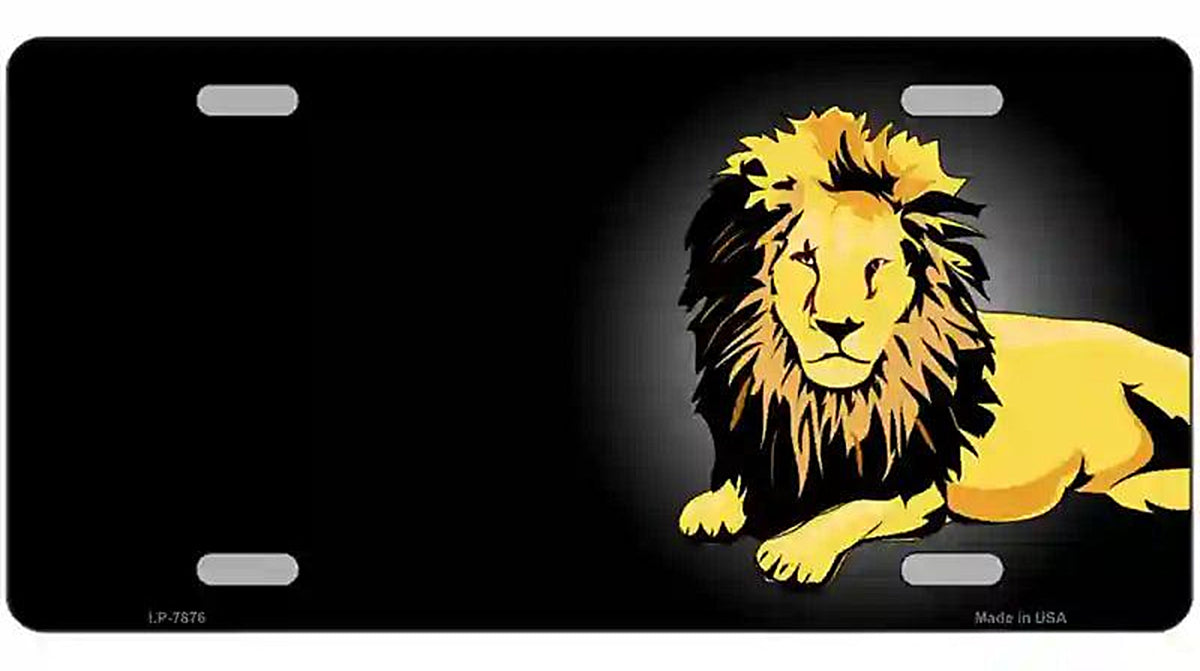 Lion Offset Metal Novelty License Plate