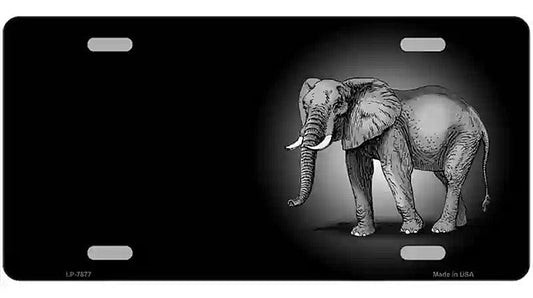 Elephants Offset Metal Novelty License Plate