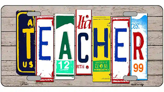Teacher Wood License Plate Art Novelty Metal License Plate
