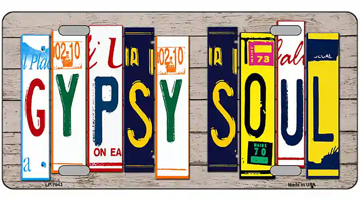 Gypsy Soul Wood License Plate Art Novelty Metal License Plate