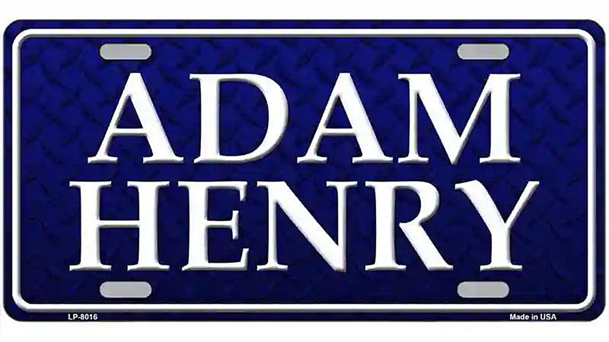 Adam Henry Novelty Metal License Plate