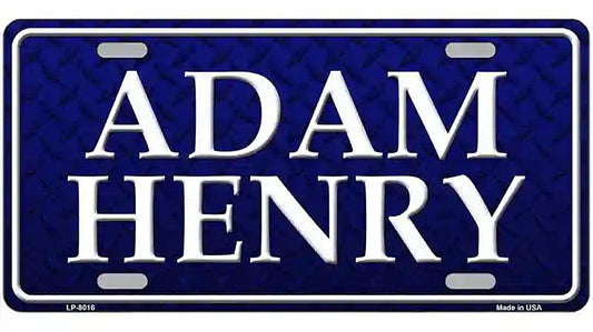 Adam Henry Novelty Metal License Plate