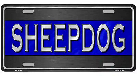 Sheepdog Thin Blue Line Novelty Metal License Plate