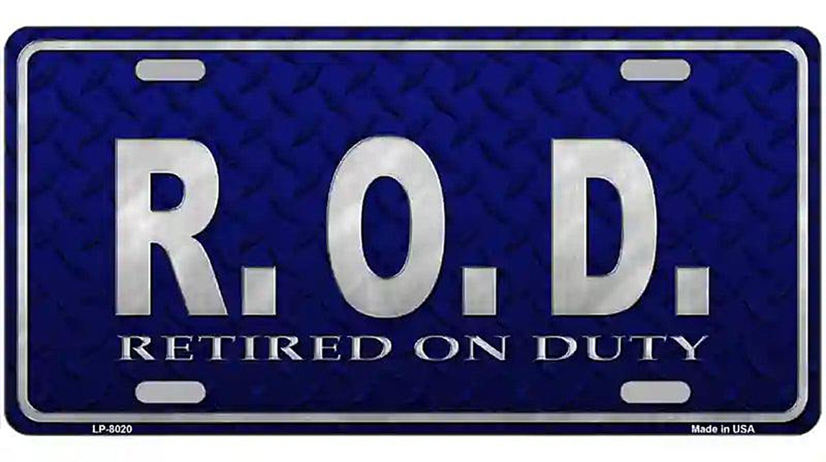 Retired On Duty Novelty Metal License Plate