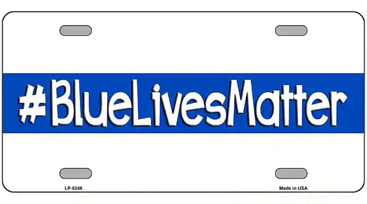 Blue Lives Matter Novelty Metal License Plate
