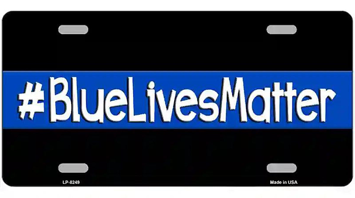Blue Lives Matter Black Novelty Metal License Plate