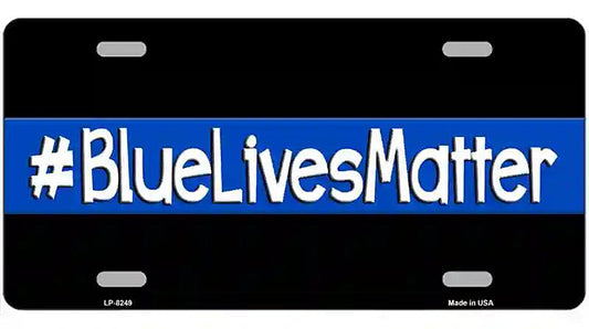 Blue Lives Matter Black Novelty Metal License Plate