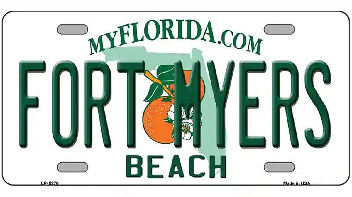 Fort Myers Beach Novelty Metal License Plate