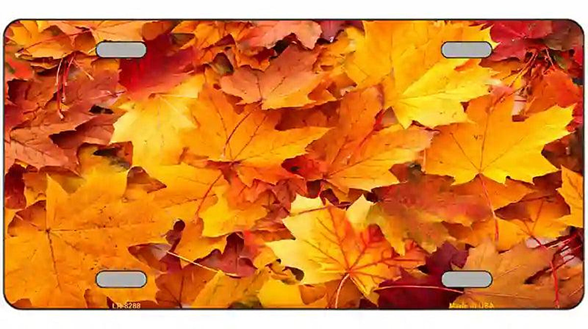 Fall Leaves Novelty Metal License Plate