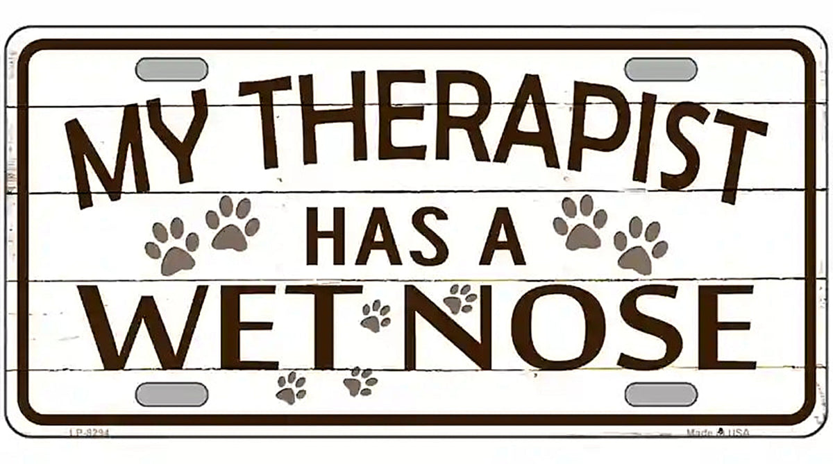 My Therapist Metal Novelty License Plate