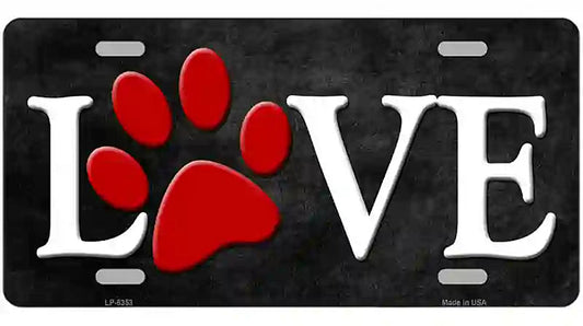 Love Metal Novelty License Plate