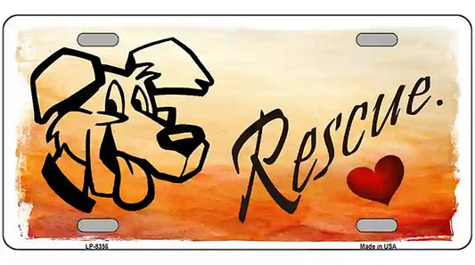 Rescue Dog Metal Novelty License Plate