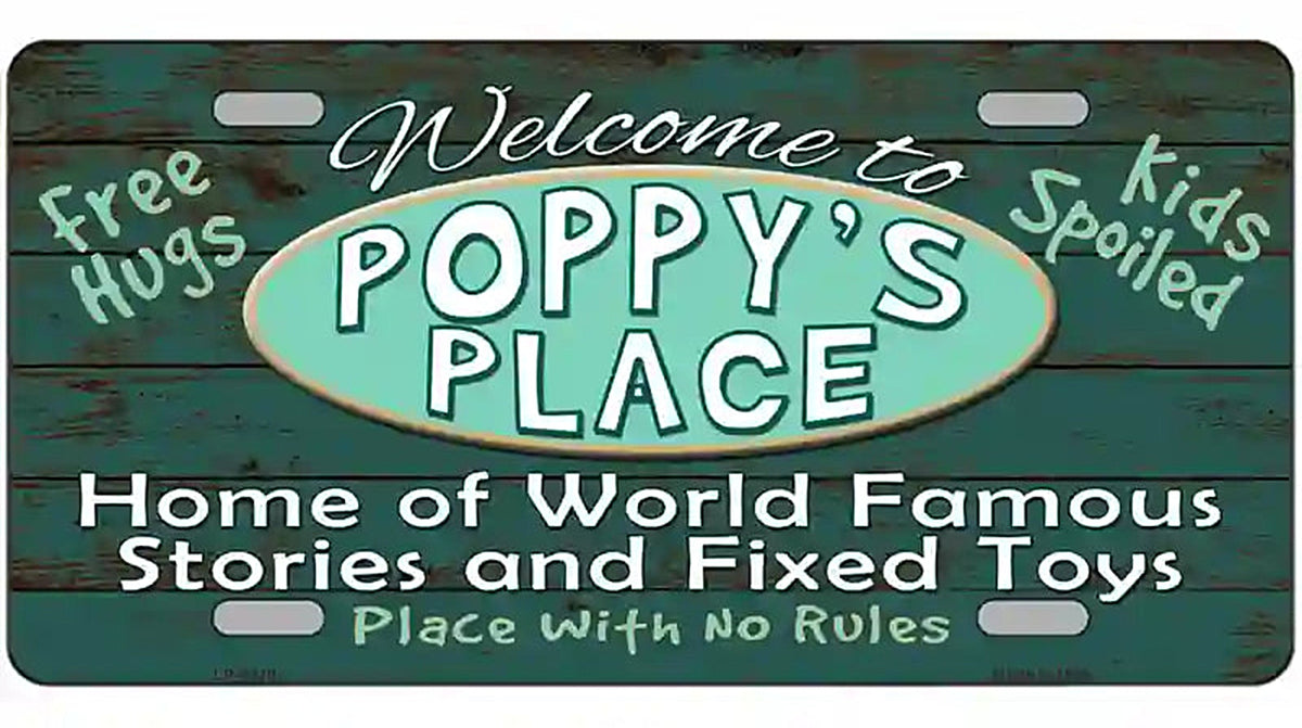 Poppys Place Metal Novelty License Plate