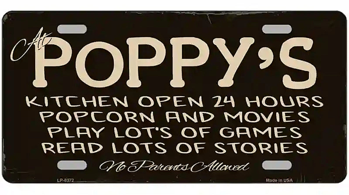 At Poppys Metal Novelty License Plate