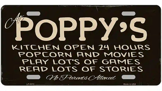 At Poppys Metal Novelty License Plate