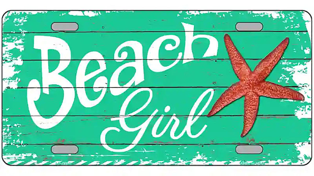 Beach Girl Metal Novelty License Plate