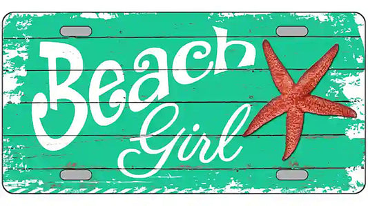 Beach Girl Metal Novelty License Plate