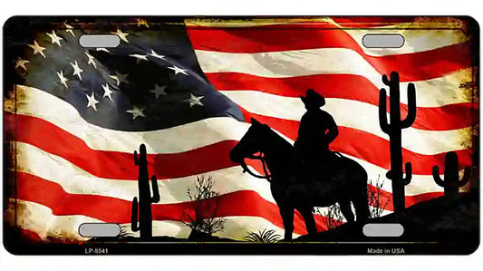 American Cowboy Metal Novelty License Plate