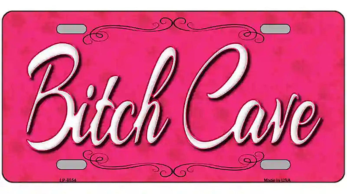 Bitch Cave Metal Novelty License Plate